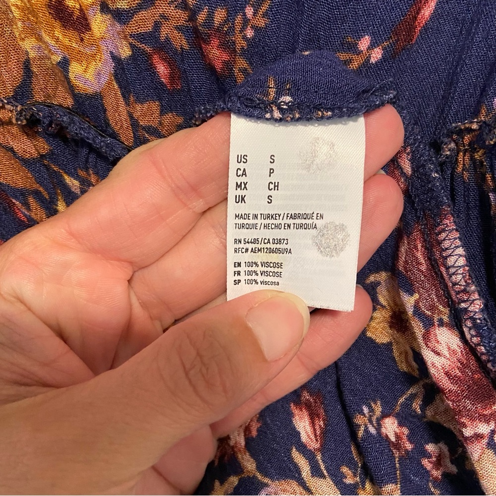 American Eagle Women’s Mini Dress Size Small Boho Babydoll Floral - Picture 5 of 9